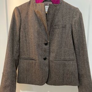 The Academy Wool Blazer in Brown Herringbone